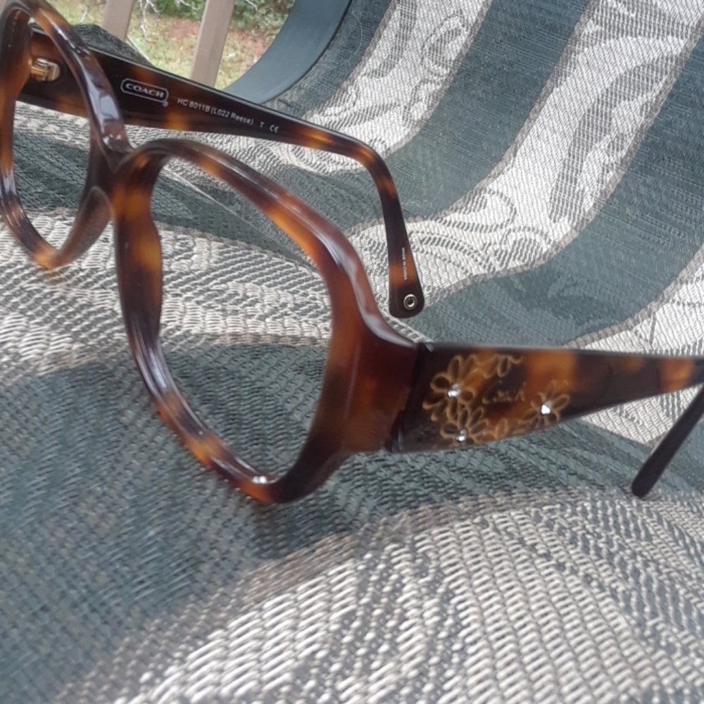 Coach Reese Tortoise/ Gold Rhinestone Frames - image 3